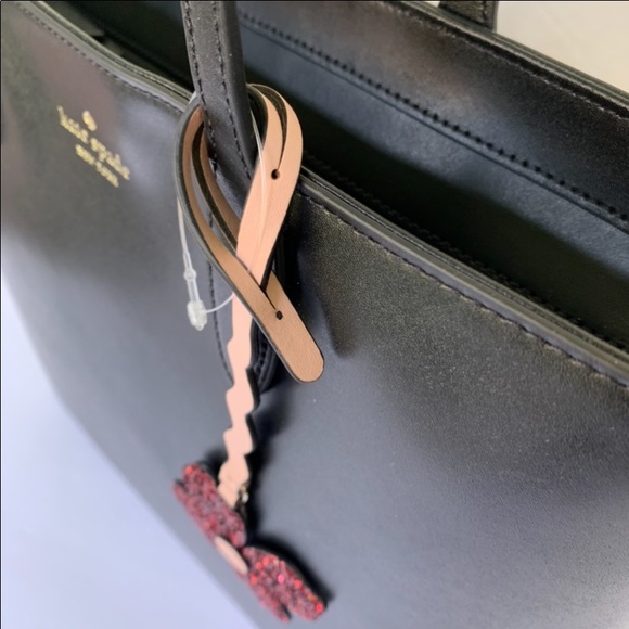 🆕KSNY BLACK LEATHER KERRI MEDIUM TOTE BNWT - Picture 12 of 13